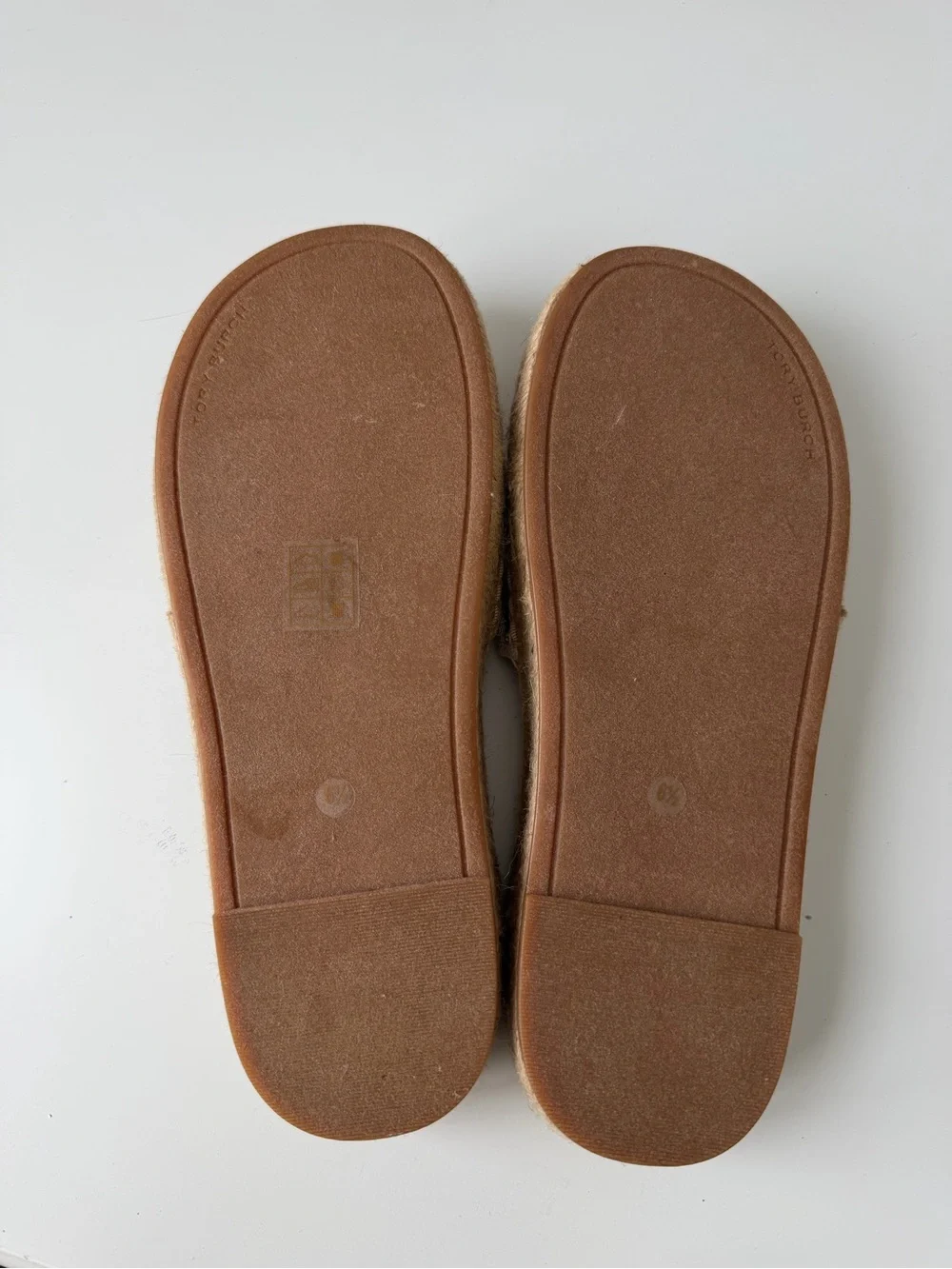 Tory Burch Woven Espadrille Slide Sandals – Tan & Black